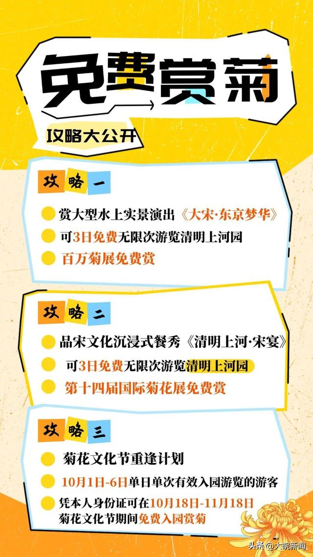 免费游国际菊花展主会场开封清明上河园攻略来了！