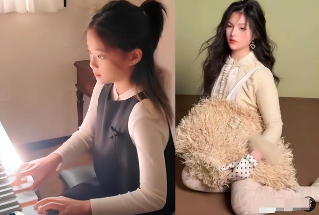 李湘女儿和梅婷女儿同框后，才发现，气质不是用钱就能砸出来的