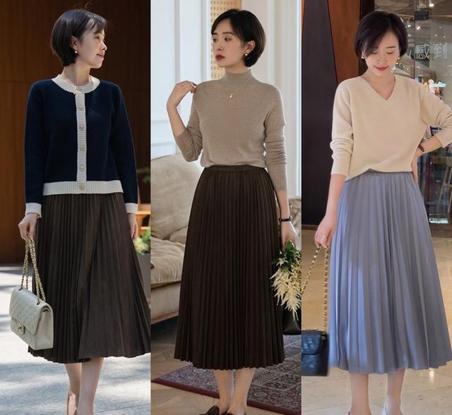 “毛衣+半裙”才是真温柔！秋天出门再搭对鞋子、外套，特高级