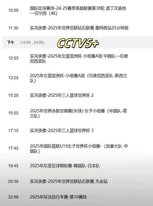 重要赛事。7月15日！国足！中央频道CCTV5、CCTV5+节目单一览