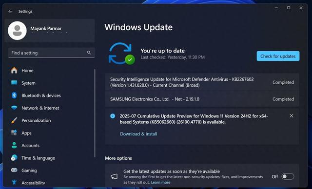 微软Win11 24H2发布7月可选更新：增强Recall、蓝屏改黑屏