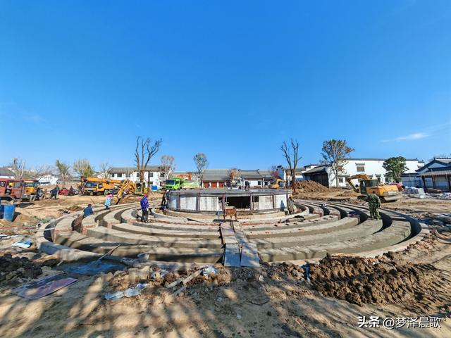 云梦祥云湾：徽派园喷泉舞台建设忙 将与老街联动焕新