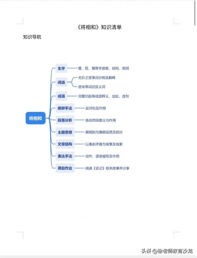 将相和读音（五年级语文将相和知识清单）