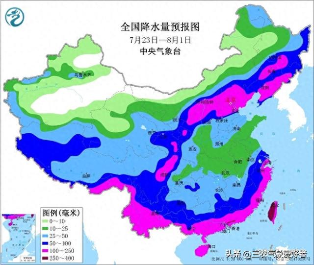 本轮强降雨中心已定，明日7月25号天气预报，暴雨大暴雨分布如下