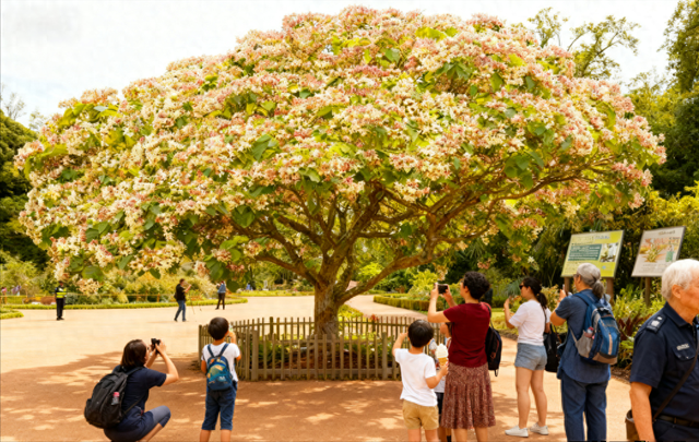 上海植物园的梓桐：一树风景看三季，每年引来无数游客打卡
