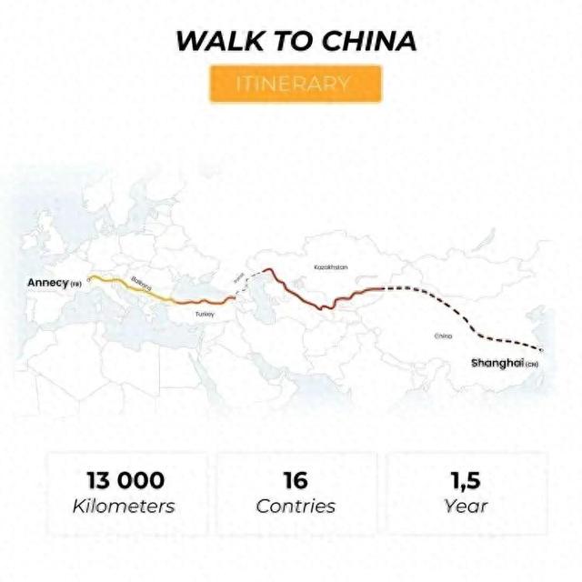 两个年轻人裸辞后徒步一年，只为从法国走到上海！已步行到新疆