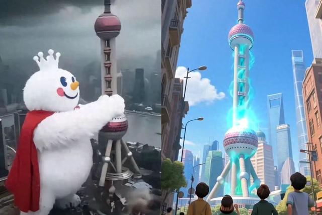 雪王大战东方明珠，AI版“魔都怪谈”如何引发全网刷屏？