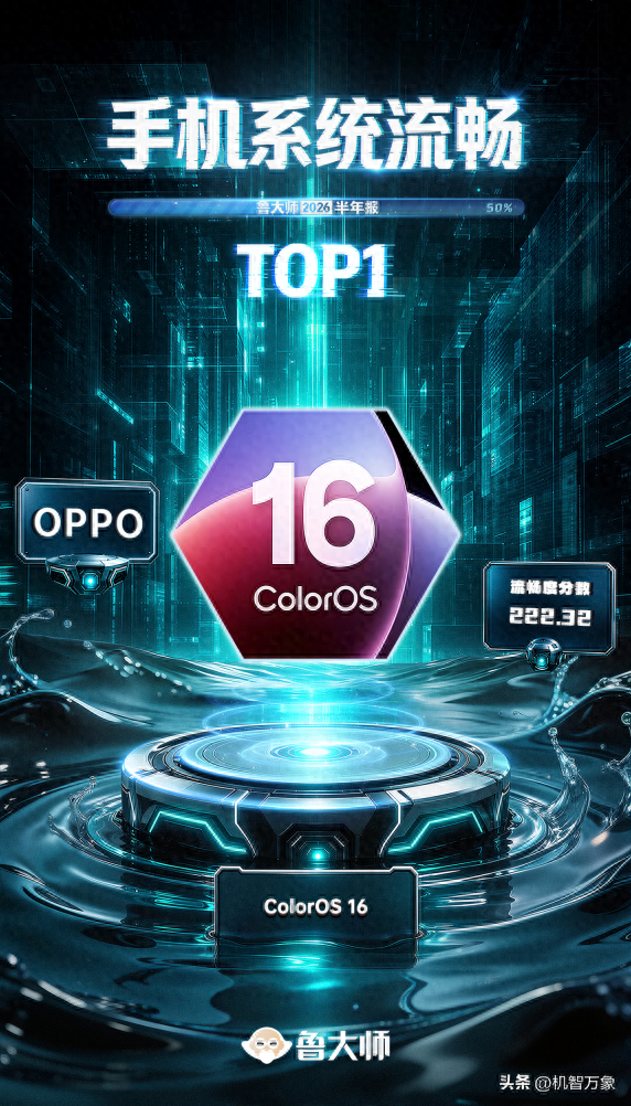 ColorOS 16获2026上半年最流畅手机系统，OPPO Find X9 Ultra登顶