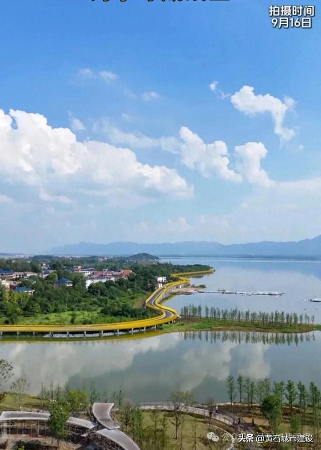 风景超美 就在黄石这一城中湖！这一城市新地标冲刺年底竣工