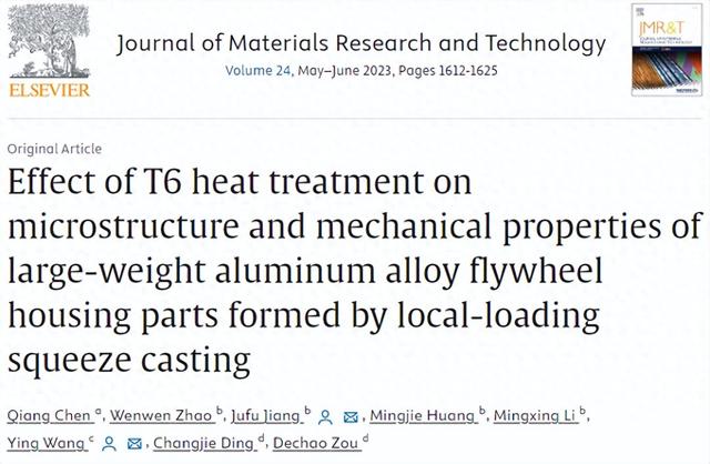 优化jmrh（哈工大姜巨福教授JMRT热处理参数优化 挤压铸造大型铝合金件力学性能显著提升）