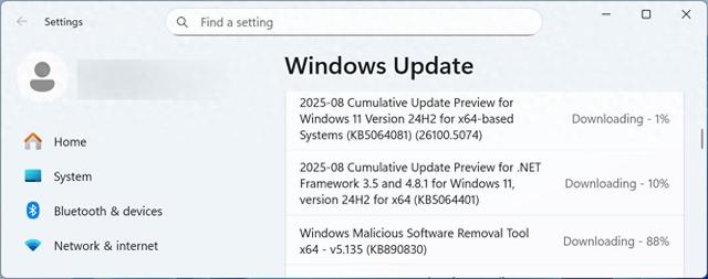 微软Win11 24H2发布8月可选更新：统一任务管理器CPU指标