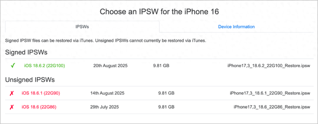这么快就没了！苹果宣布关闭 iOS 18.6.1 等系统验证