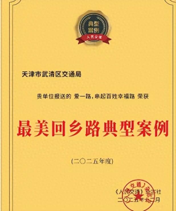 全国最美回乡路！武清这里入选！