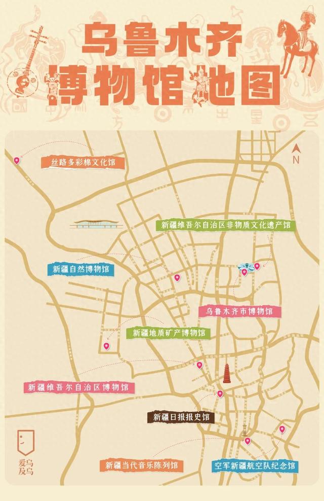 一份乌鲁木齐博物馆地图