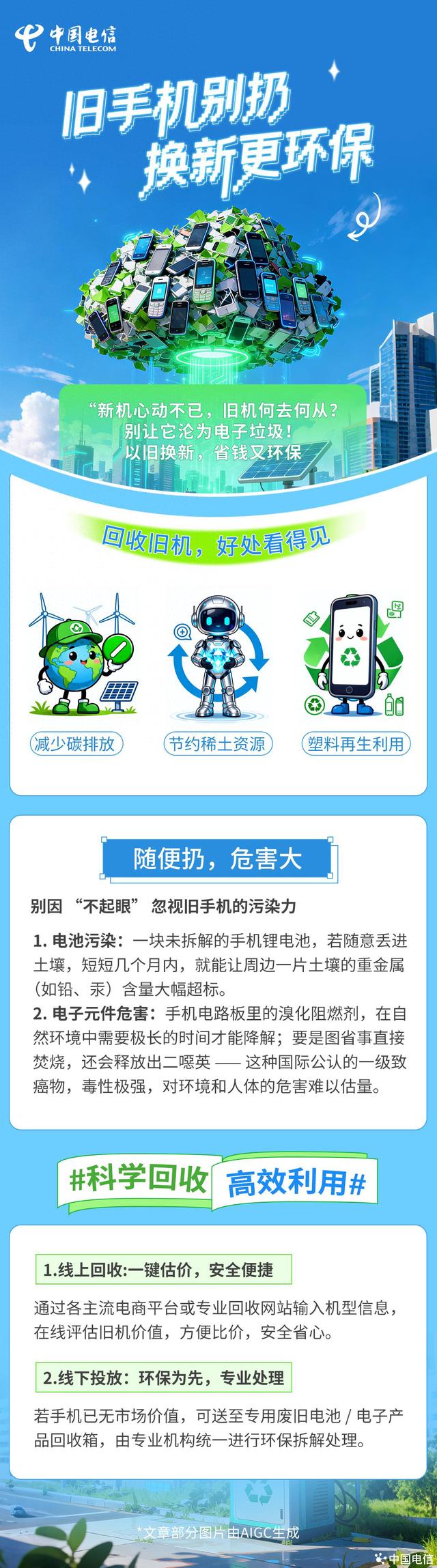 旧手机别扔，换新更环保！
