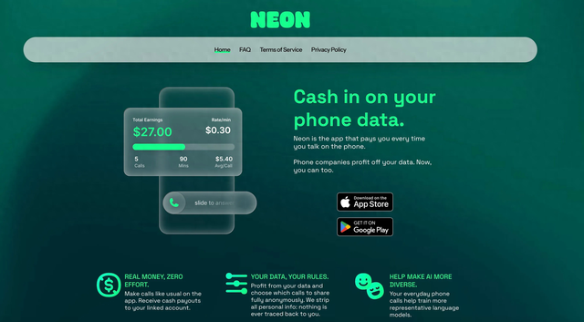 “通话换现金”模式走红：Neon 冲上美区 App Store 社交应用榜二