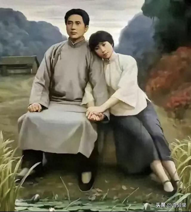 毛泽东和杨开慧年轻时的照片。郎才女貌，令人羡慕的一对革命伴侣