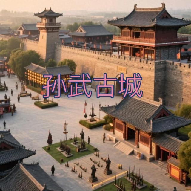 我是上海人，逛旅游景点孙武古城，夜有打铁花还有篝火晚会