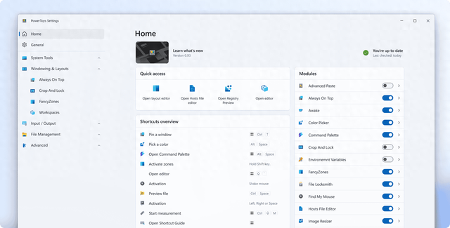 win10系统优化软件（Win10Win11官方优化工具PowerToys 093发布）