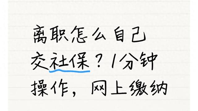 离职怎么自己交社保?1分钟操作