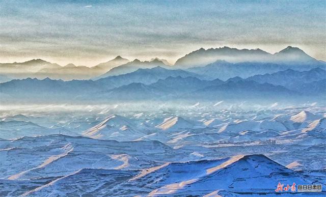 雪染巍峨祁连山 静谧纯净似丹青