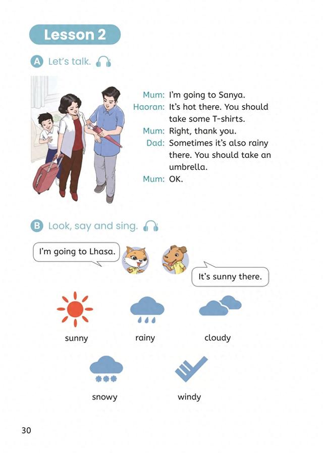 多风的英语怎么读（新版人教精通版英语四年级上册教材音频 Unit 3 Lesson 2）