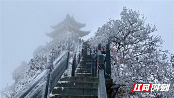 靖州飞山雾凇美如画