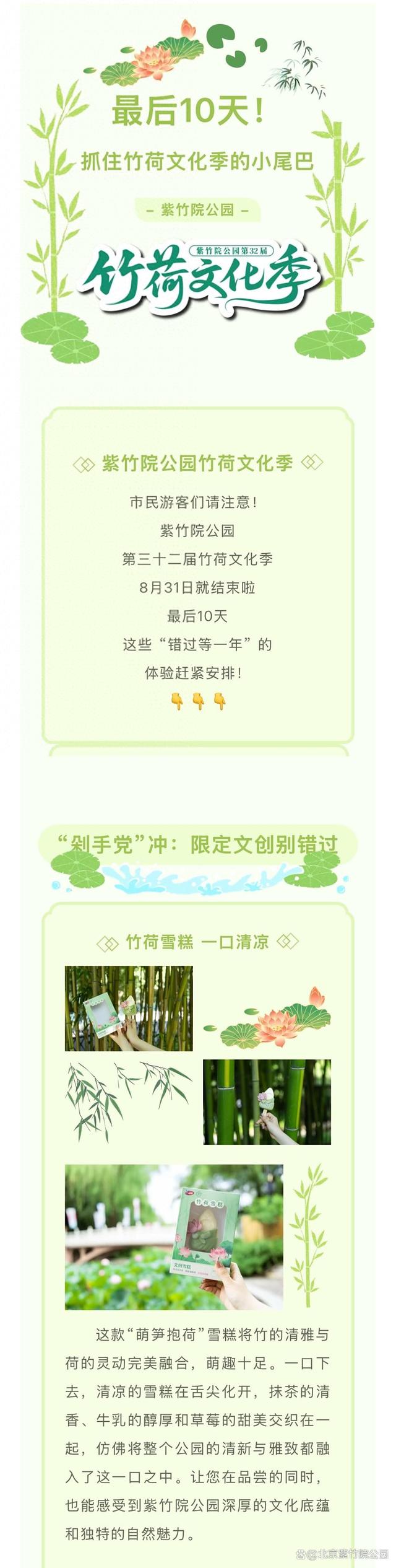 最后10天！紫竹院公园竹荷文化季这些 “隐藏款” 再不冲就等明年了