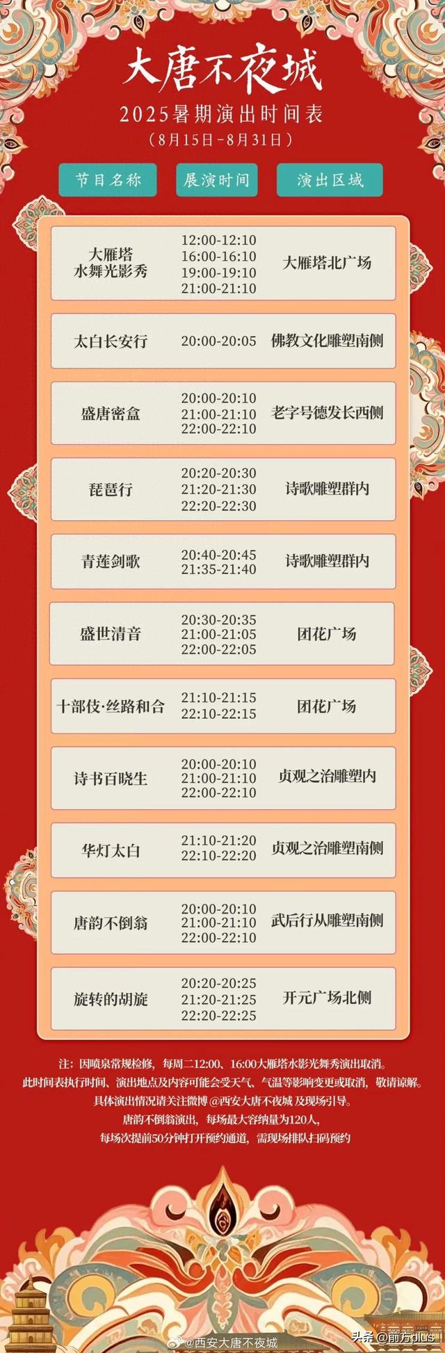 西安大唐不夜城发布最新暑期演出时间表
