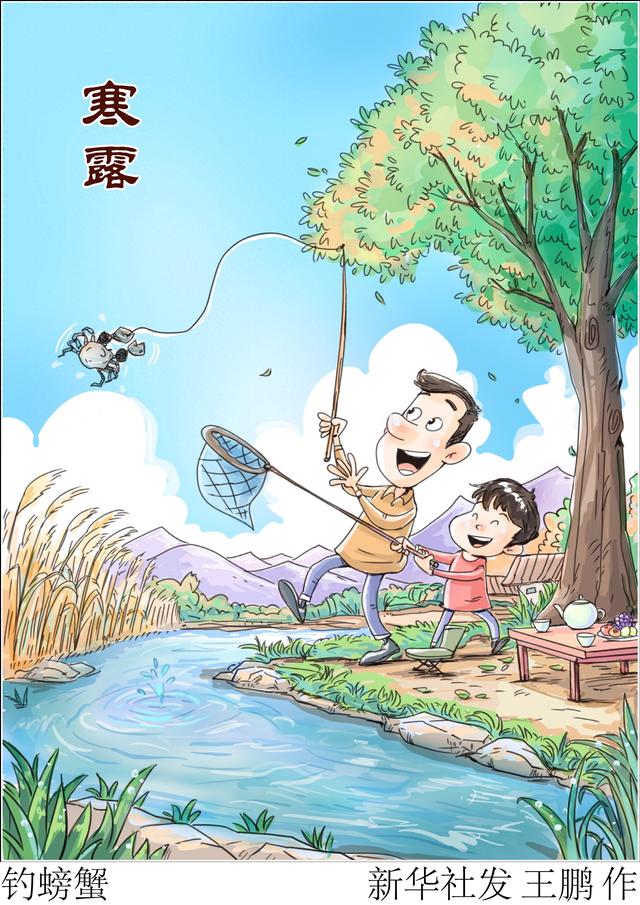 （图表·漫画）二十四节气·寒露｜钓螃蟹