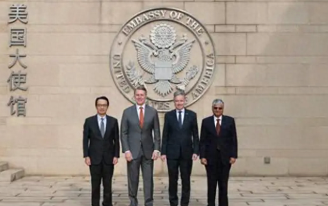 中国围台军演时，北京出现罕见一幕：美日印澳驻华大使公开组局