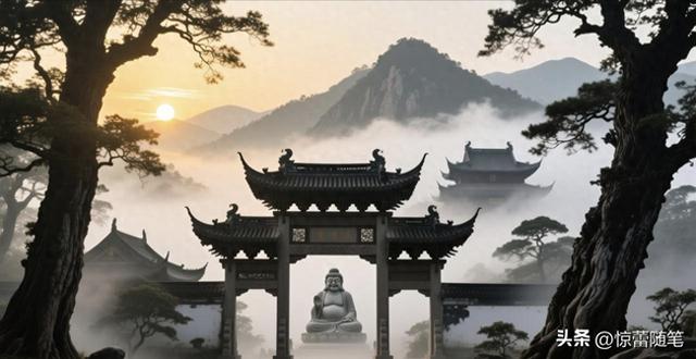 此对联出自北京潭柘寺弥勒殿，寓意深刻，展现弥勒佛的宽容与智慧