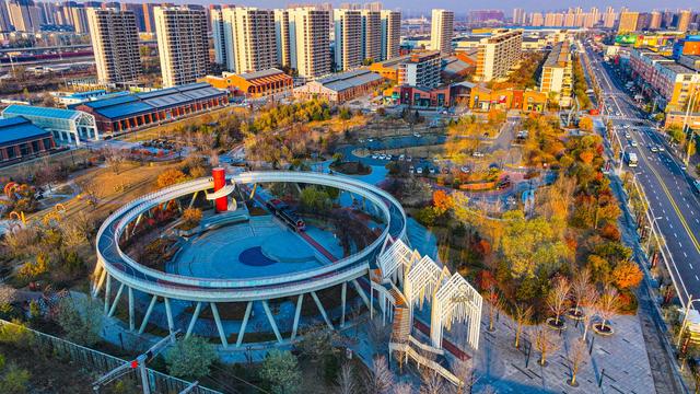 沈阳冬天的时代口袋公园如画般美丽