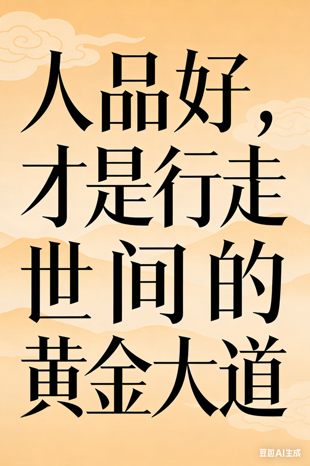 #人品好	，才是行走世间的黄金大道