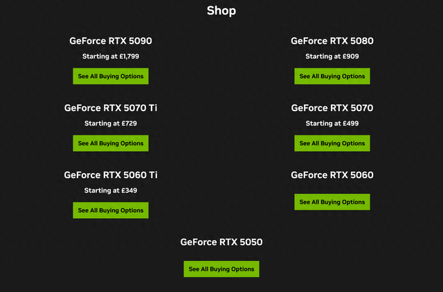 同步欧元区，英伟达在英降低RTX 5090/5080/5070显卡MSRP
