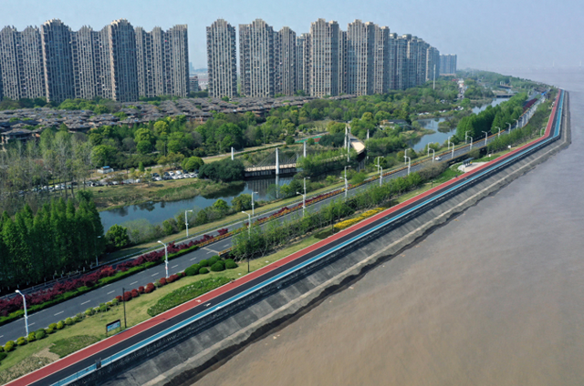 下沙江边那条16.2公里的绿道，被称为“醉美绿道”