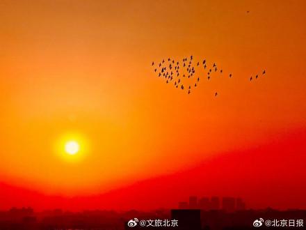 美好！北京晚霞就是甜蜜的颜色