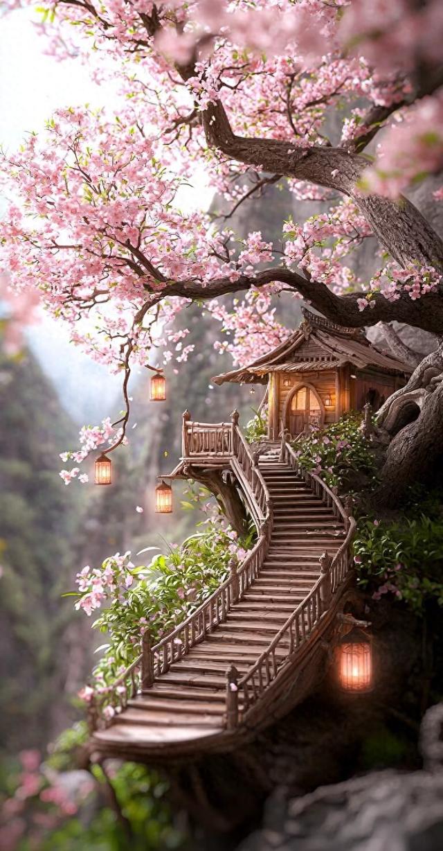 #风景如画，春暖花开，绿树成荫，美如仙境