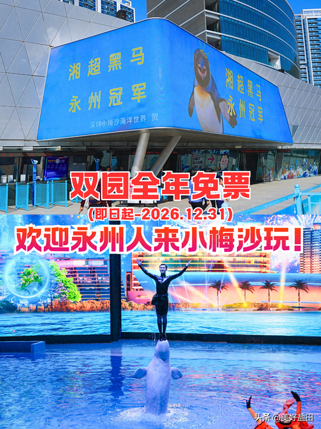 @永州朋友！小梅沙请你免费玩一整年！