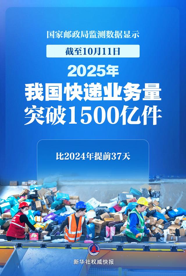 新华社权威快报|今年我国快递业务量突破1500亿件
