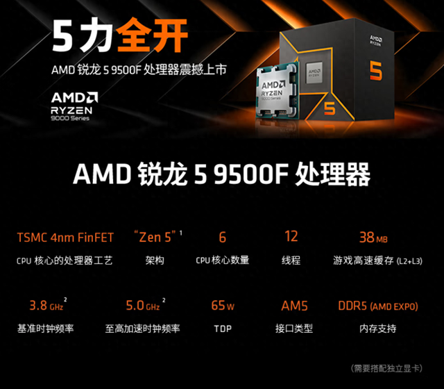 PBO 2+6400C28提升17%！锐龙5 9500F+七彩虹B850M黑刃首发超频