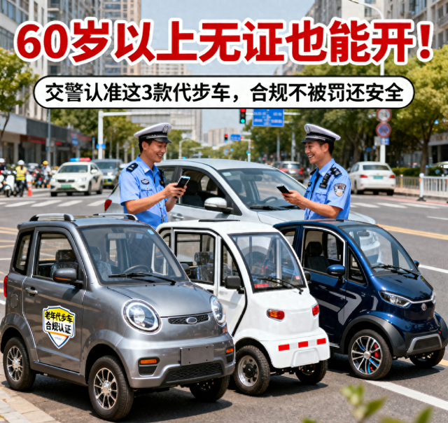 60岁以上无证也能开！交警认准这3款代步车，合规不被罚还安全
