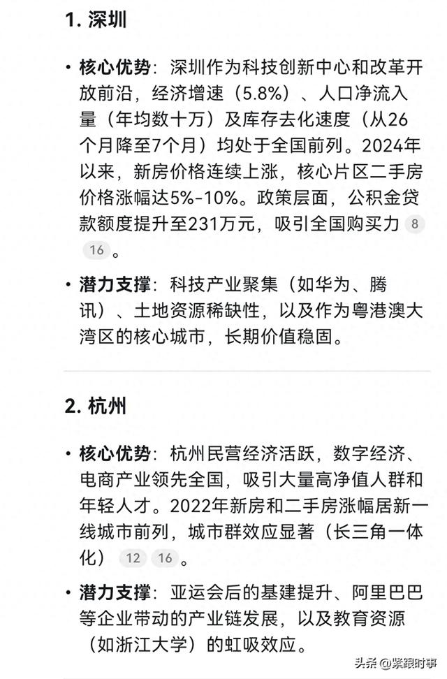 DeepSeek预测：未来房子最保值的五个城市，看看你家乡上榜没。