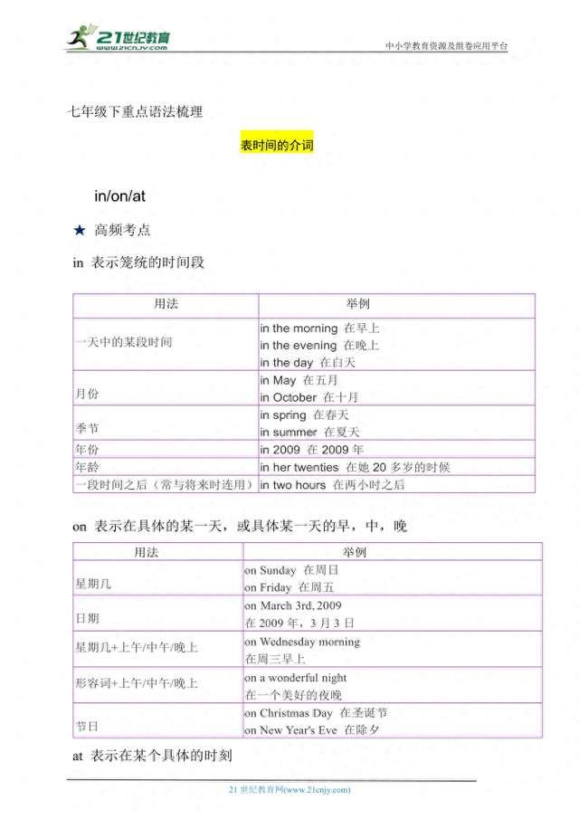 初中新学案优化与提高英语答案（暑假衔接七升八英语语法提升复习课件学案含答案）