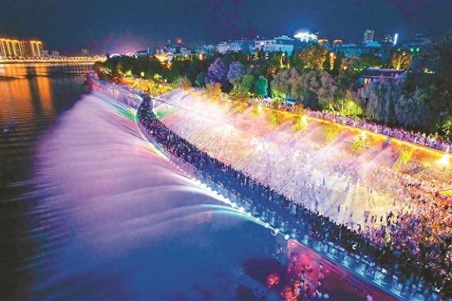 安康汉江新添步道喷泉景观