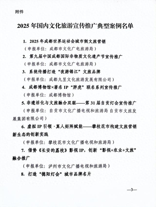 喜报！“春节到广安· 欢乐过大年”文旅宣传推广活动入选2025年国内文化旅游宣传推广典型案例