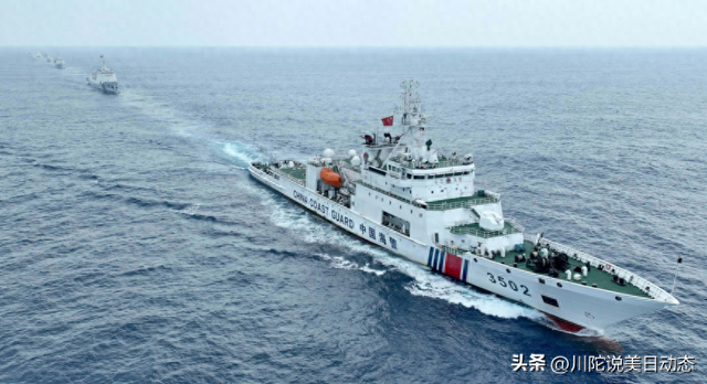 多艘海警舰巡航控制黄岩岛，菲律宾挑衅被遏制，水炮威慑效果极佳