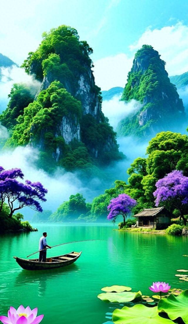 醉美山水间，仿佛吴入了一副绝美的画卷。