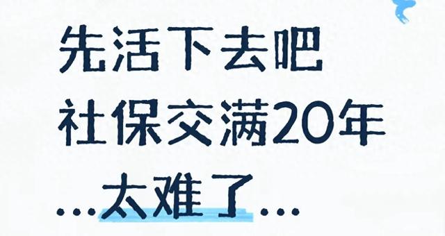 先活下去吧,社保交满20年太难了