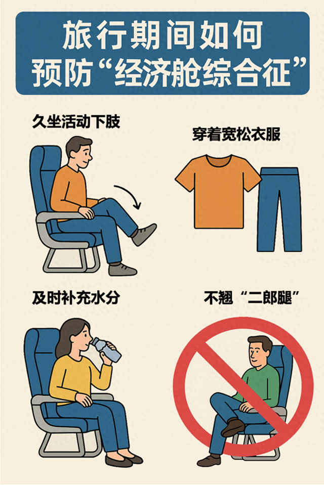 假期选择长途游 医生提醒：乘飞机火车警惕“经济舱综合征”